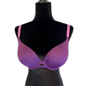 Victoria’s Secret Padded Perfect Coverage Bra 36DD Purple Pink Underwire